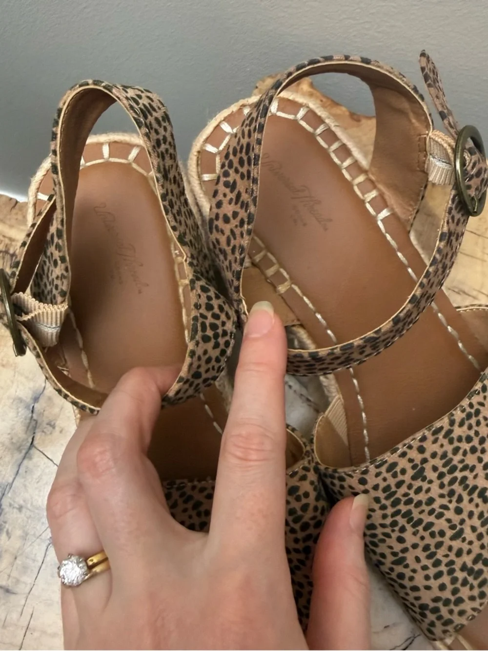 Universal Thread Leopard Print Espadrille Sandals in Tan and Black